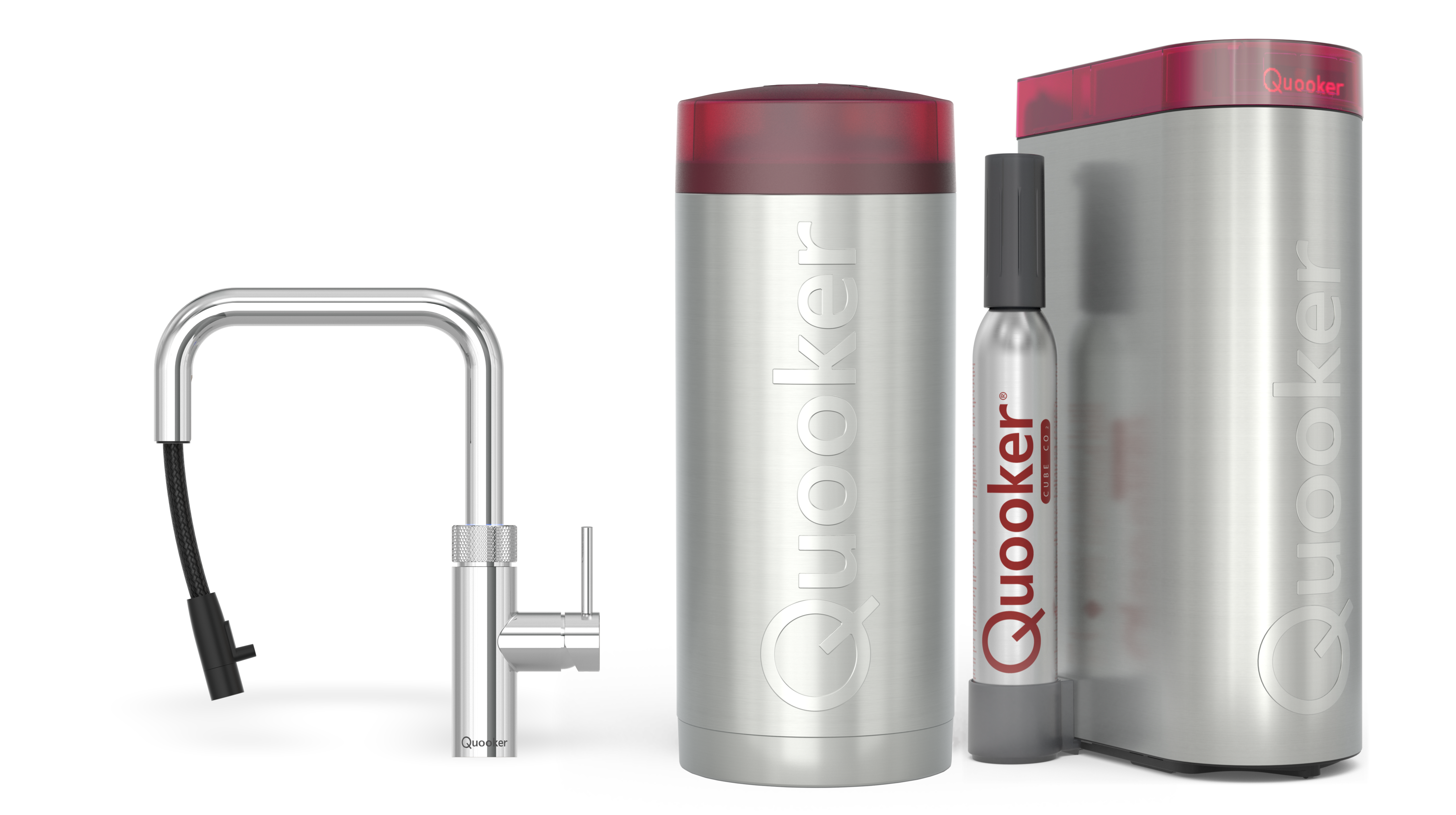Quooker Combi+ Flex Square Chroom + Cube