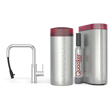 Quooker Combi+ Flex Square Chroom + Cube