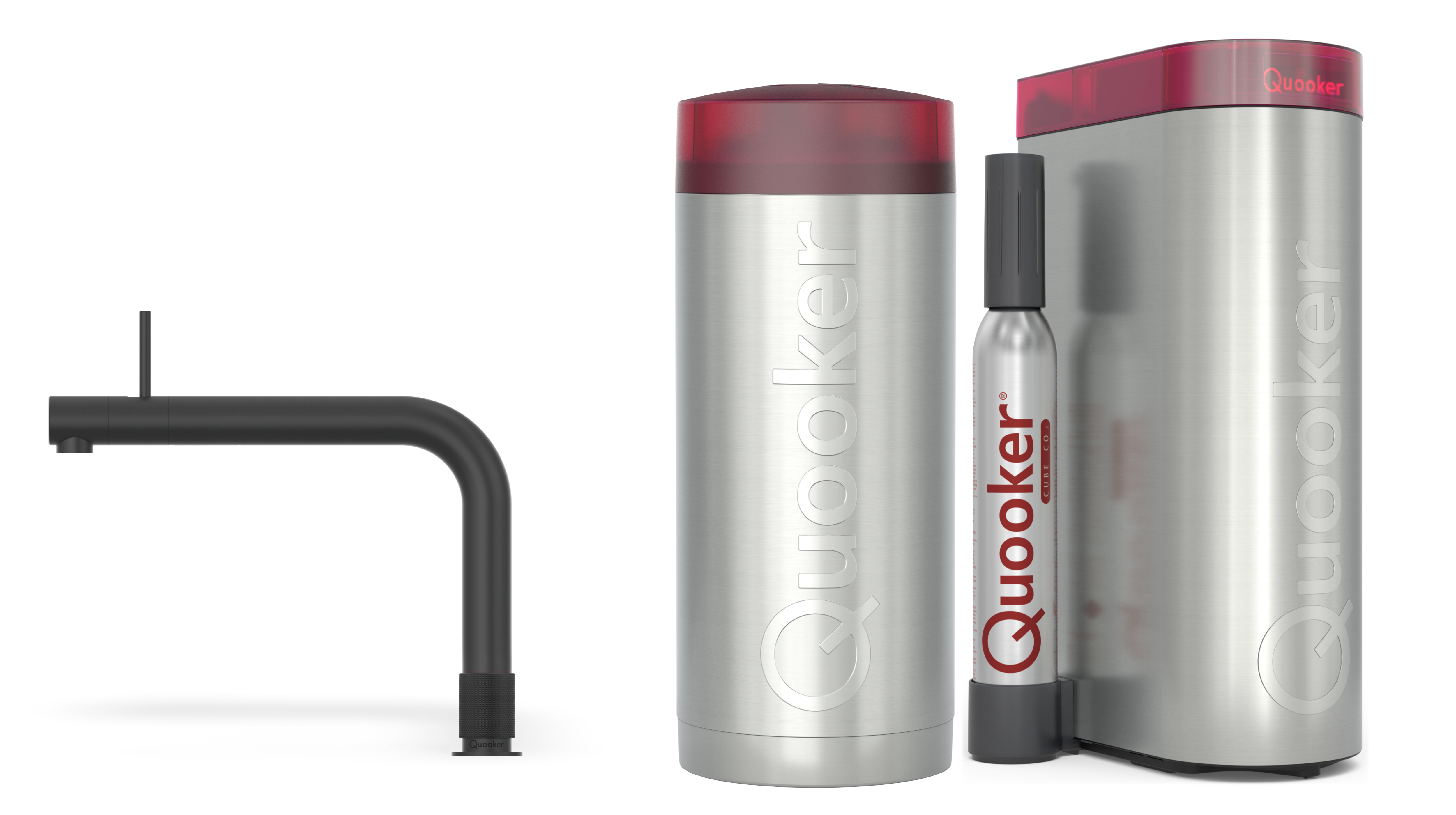 Quooker Combi+ Front Zwart + Cube