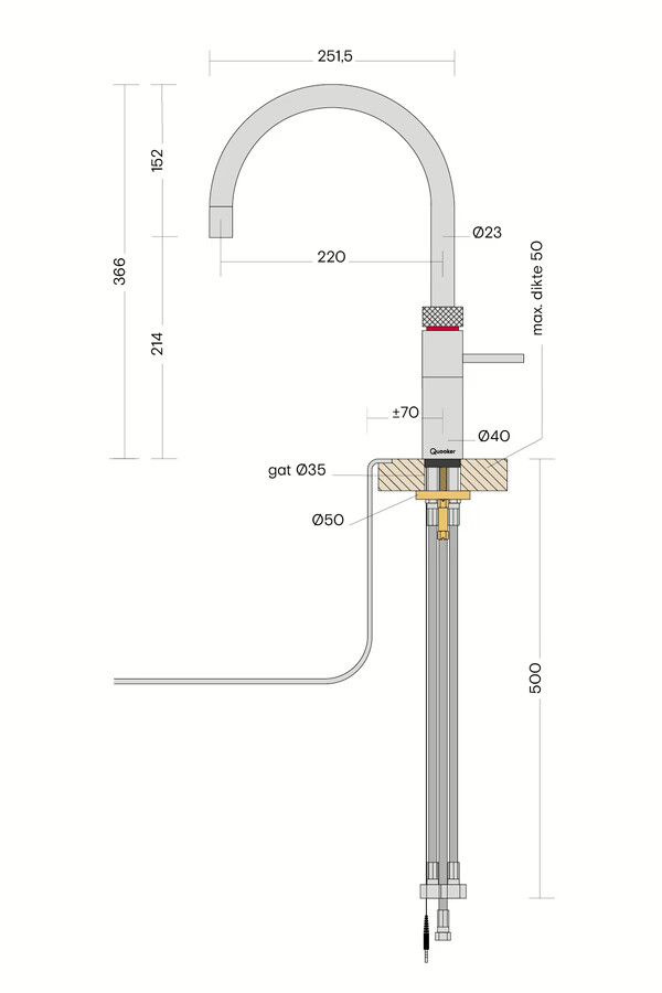 Quooker Combi+ Fusion Round RVS