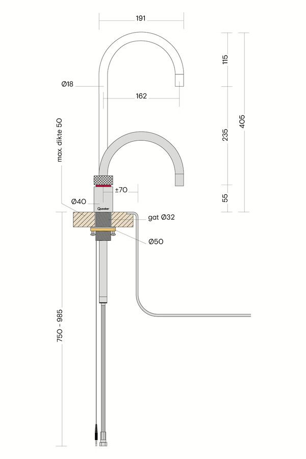 Quooker Combi+ Nordic Round Twintaps RVS