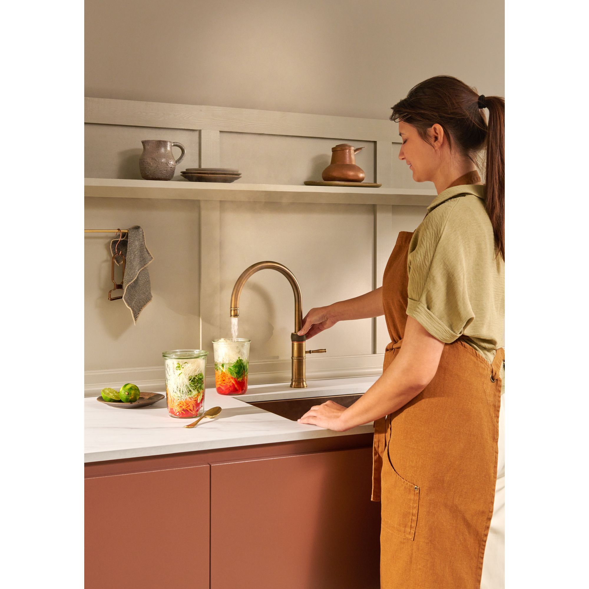 Quooker Combi Fusion Round Messing Patina + Cube afbeelding 7