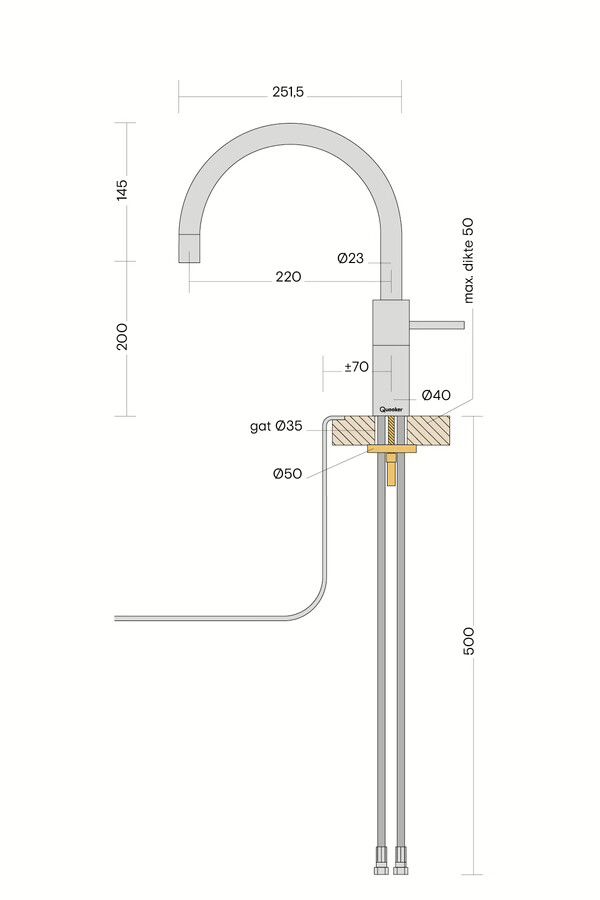 Quooker Combi Nordic Round Twintaps RVS + Cube