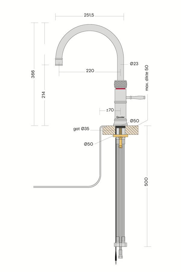 Quooker Pro3 Classic Fusion Round RVS