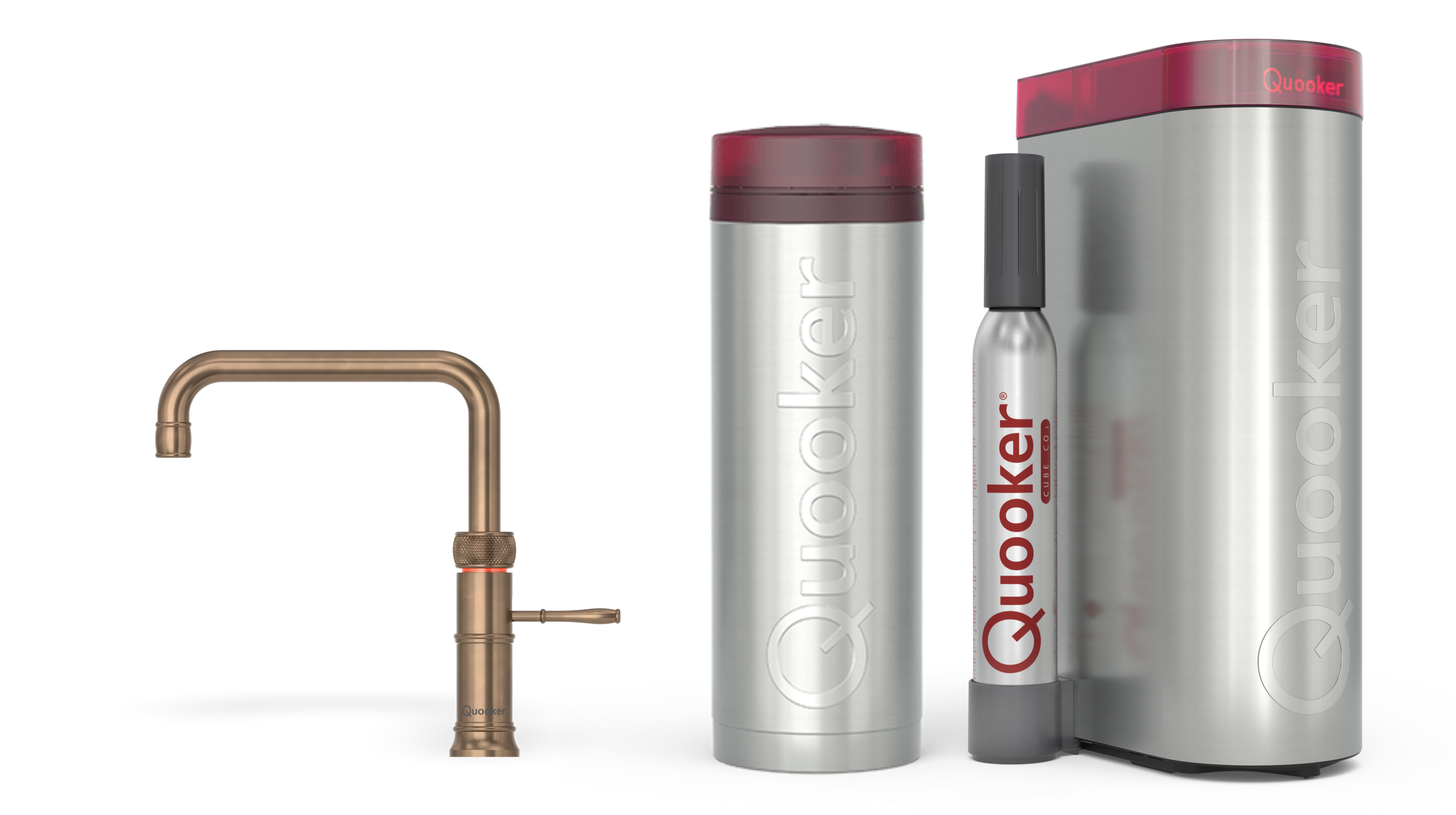 Quooker Pro3 Classic Fusion Square Messing Patina + Cube