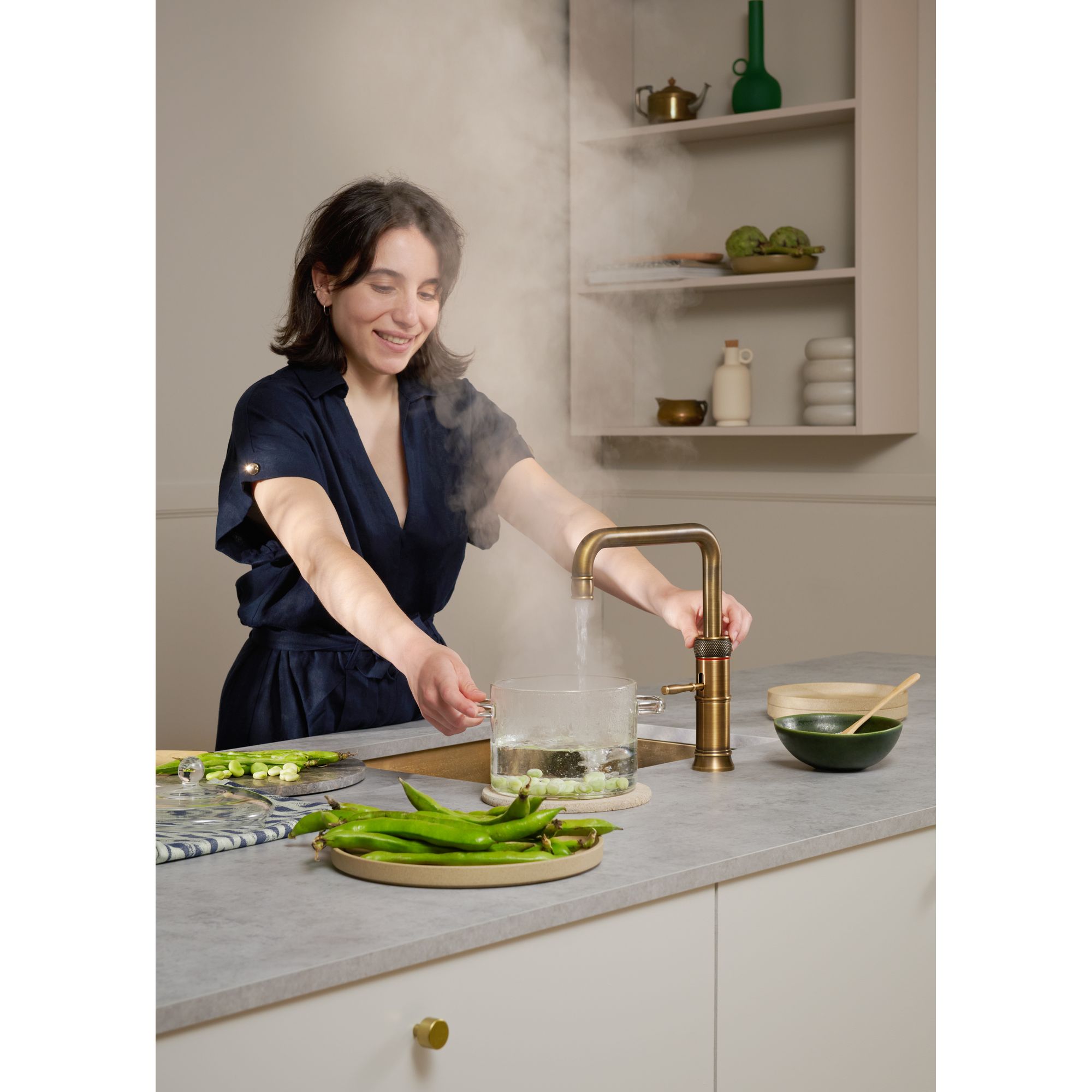 Quooker Pro3 Classic Fusion Square Messing Patina afbeelding 7