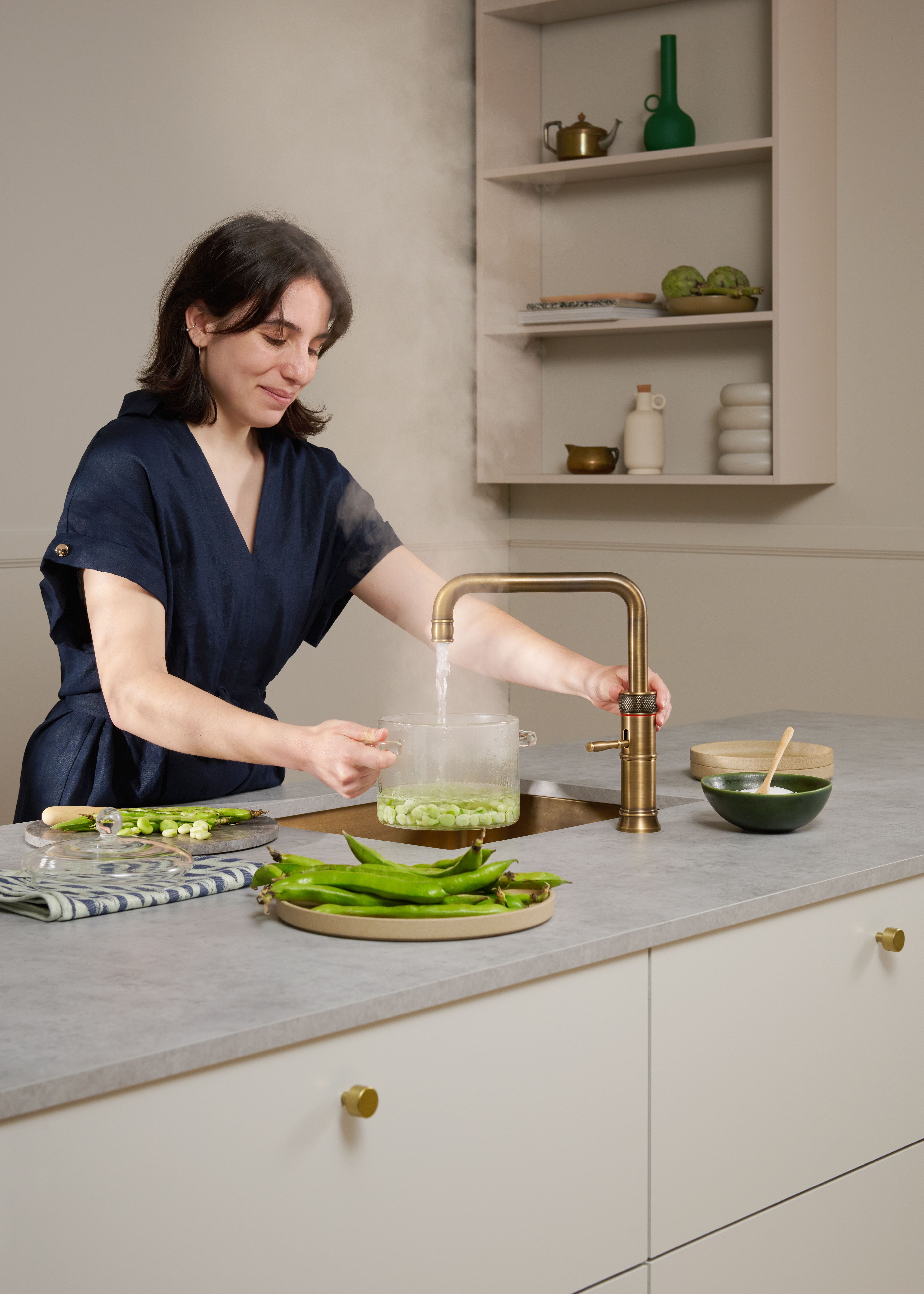 Pro3 Classic Fusion Square Messing Patina van Quooker afbeelding 6