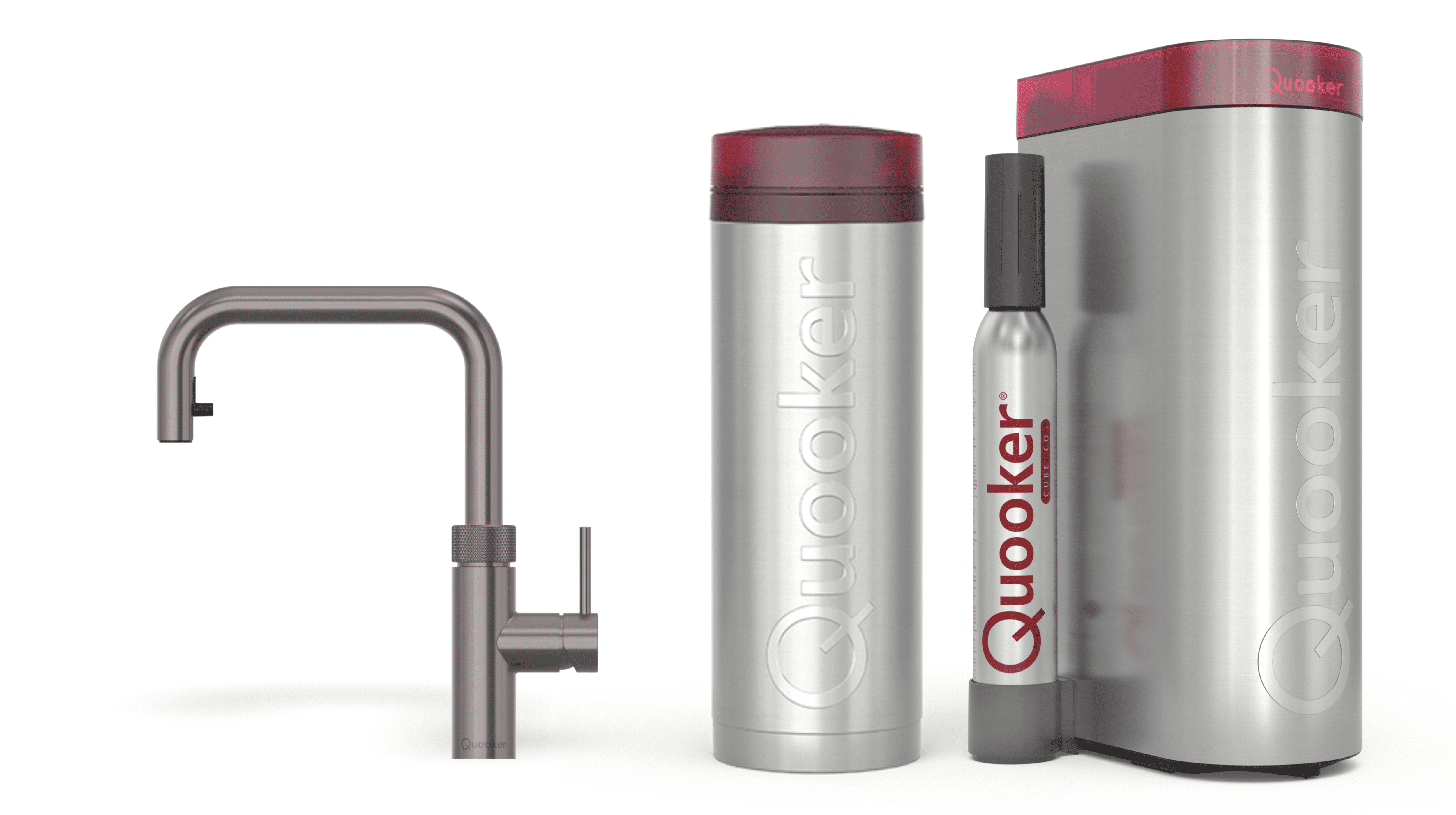 Quooker Pro3 Flex Square Gun Metal + Cube