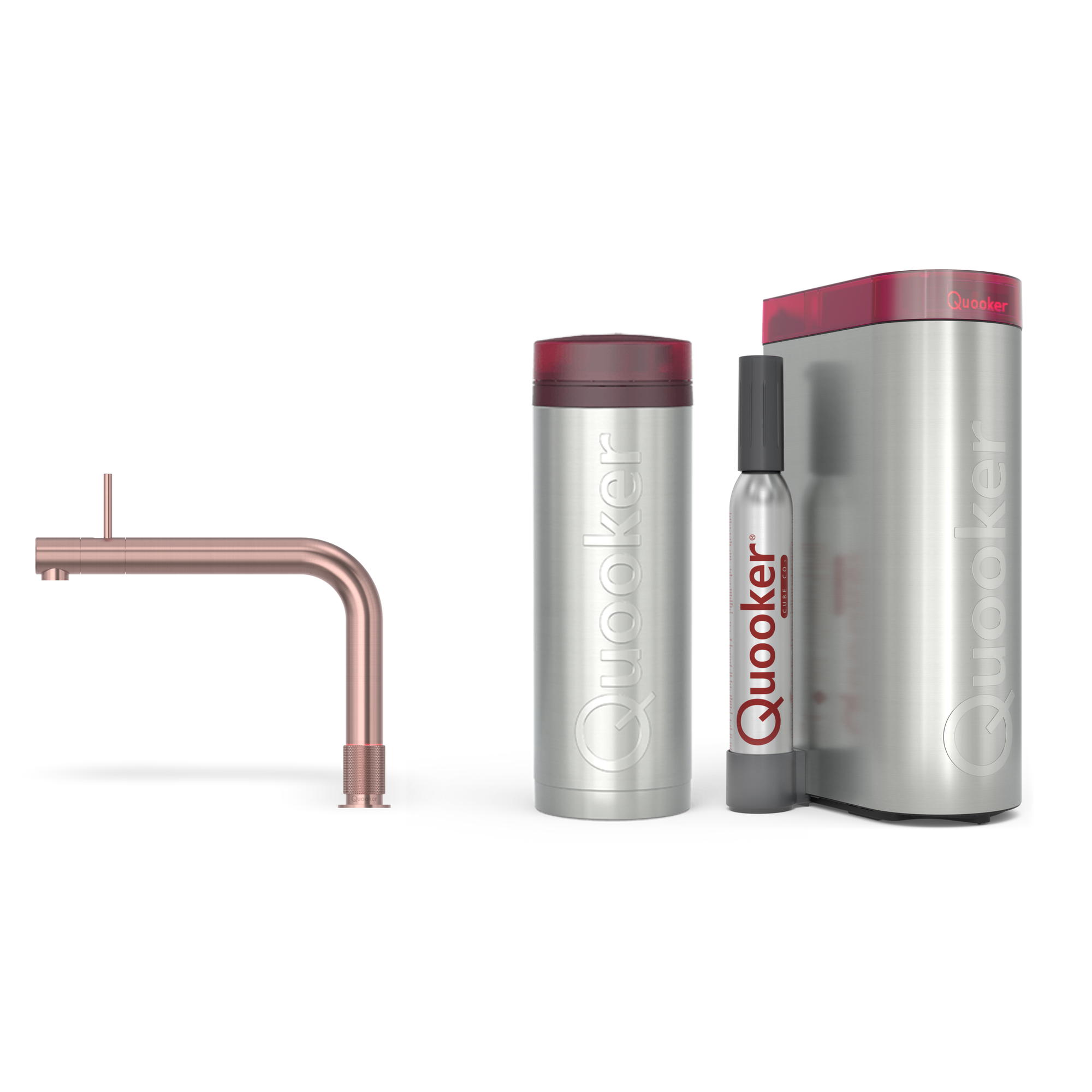 Quooker Pro3 Front Rosé Koper + Cube