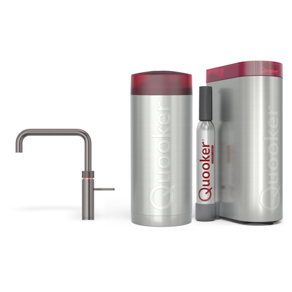 Quooker Pro3 Fusion Square Gun Metal + Cube