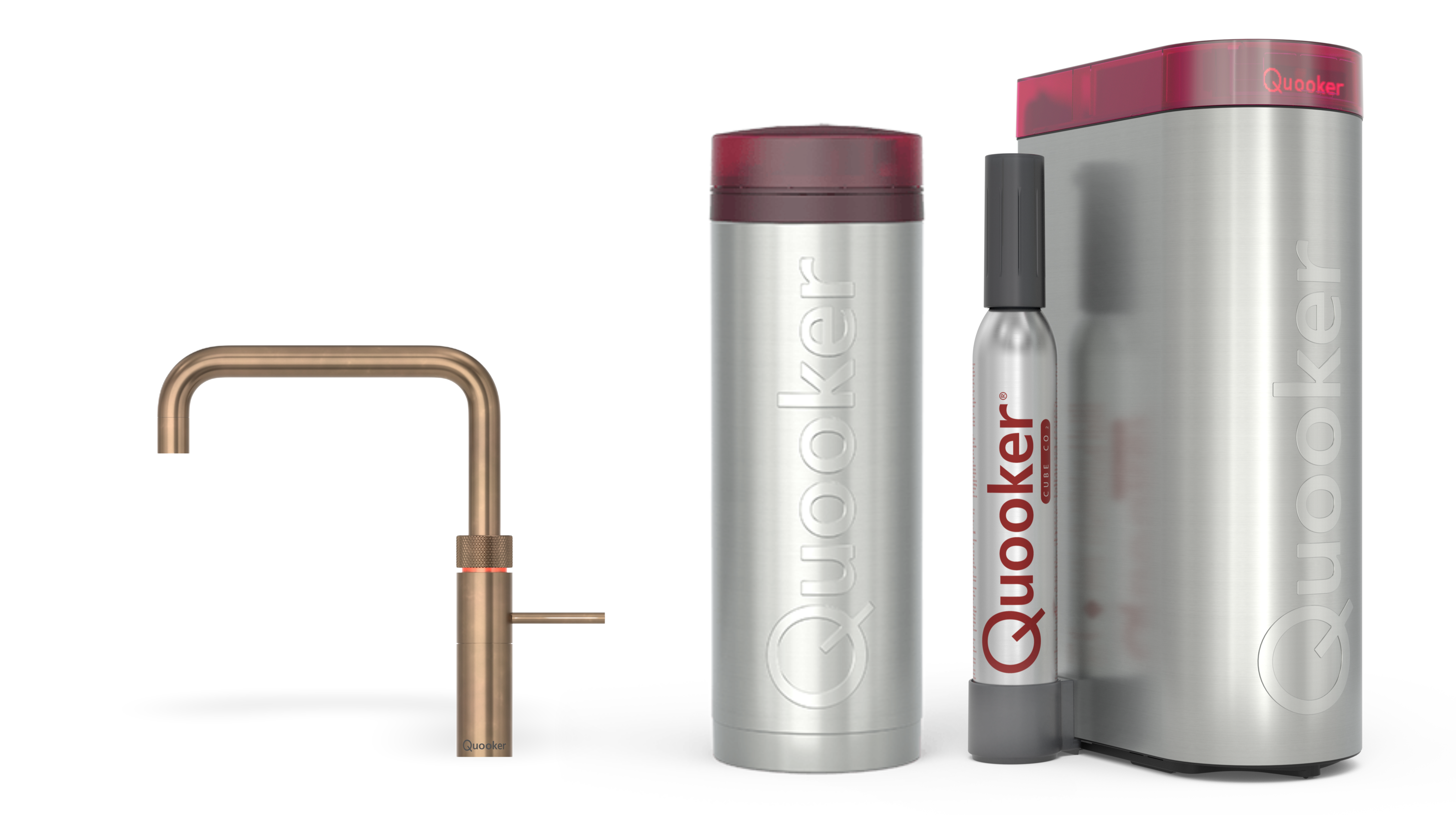 Quooker Pro3 Fusion Square Messing Patina + Cube
