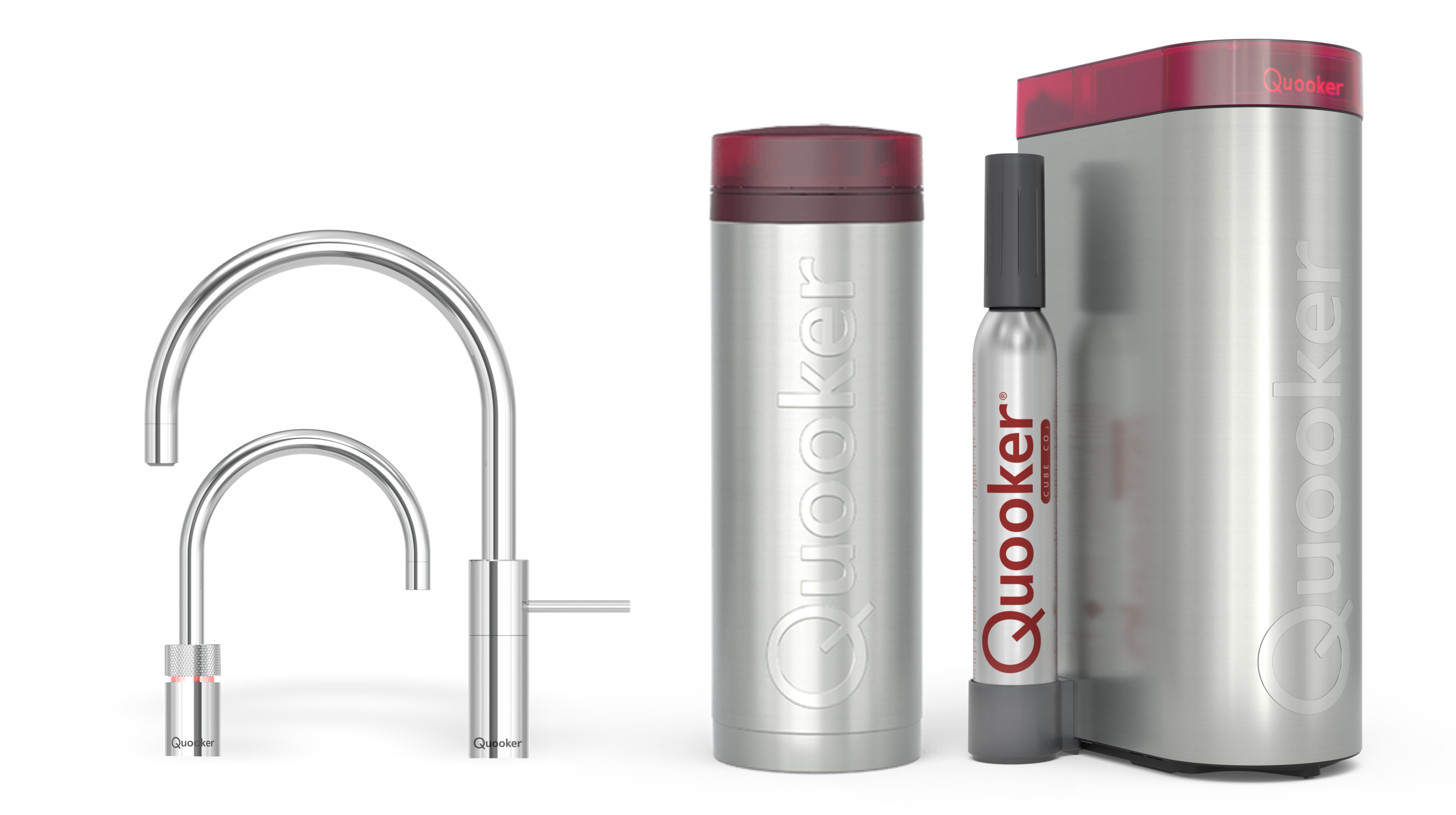 Quooker Pro3 Nordic Round Twintaps Chroom + Cube