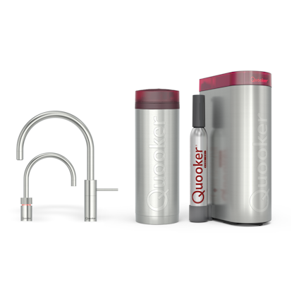 Quooker Pro3 Nordic Round Twintaps RVS + Cube