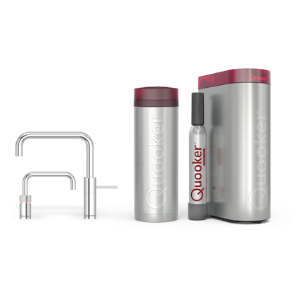 Quooker Pro3 Nordic Square Twintaps Chroom + Cube
