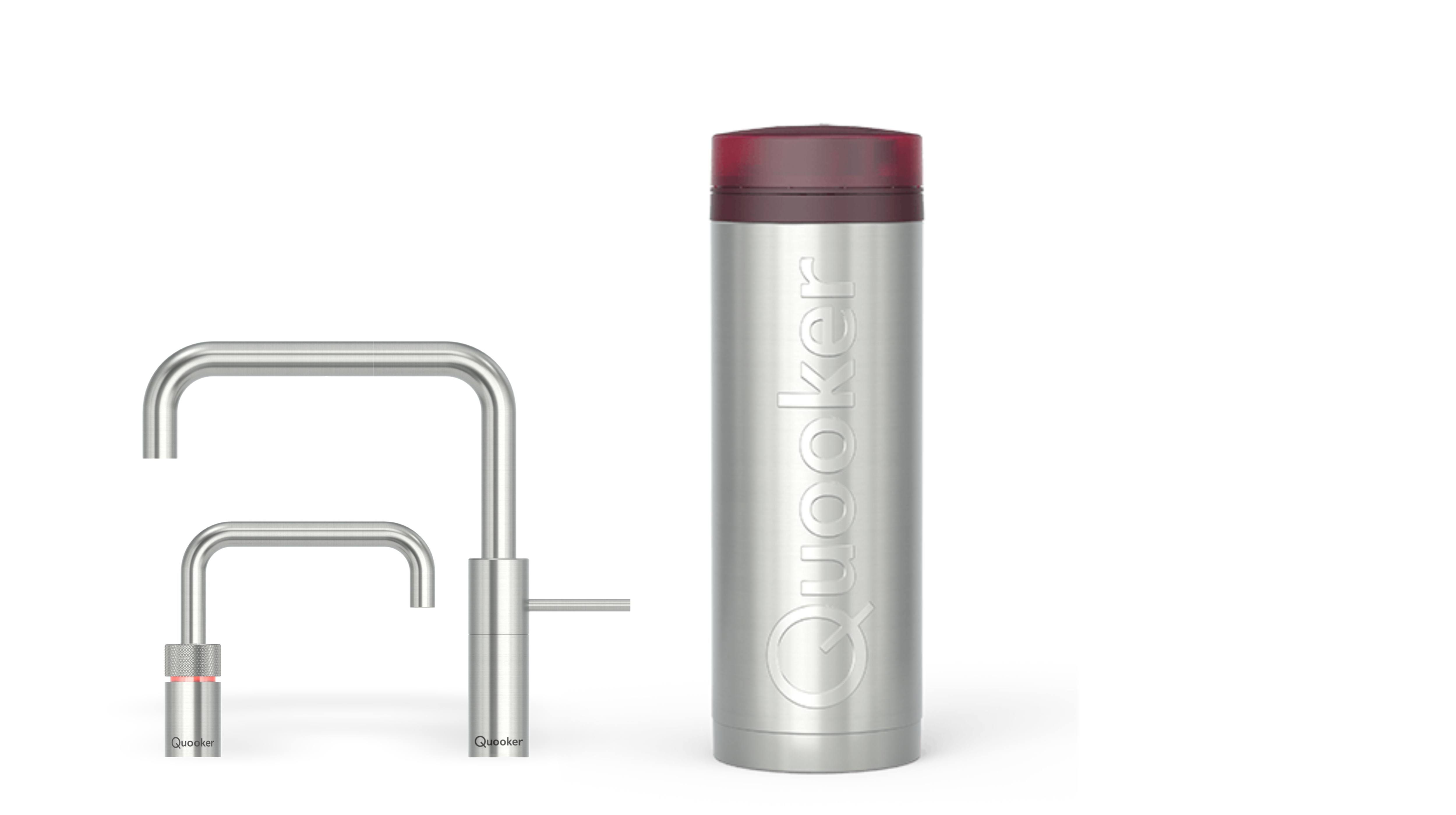 Quooker Pro3 Nordic Square Twintaps RVS