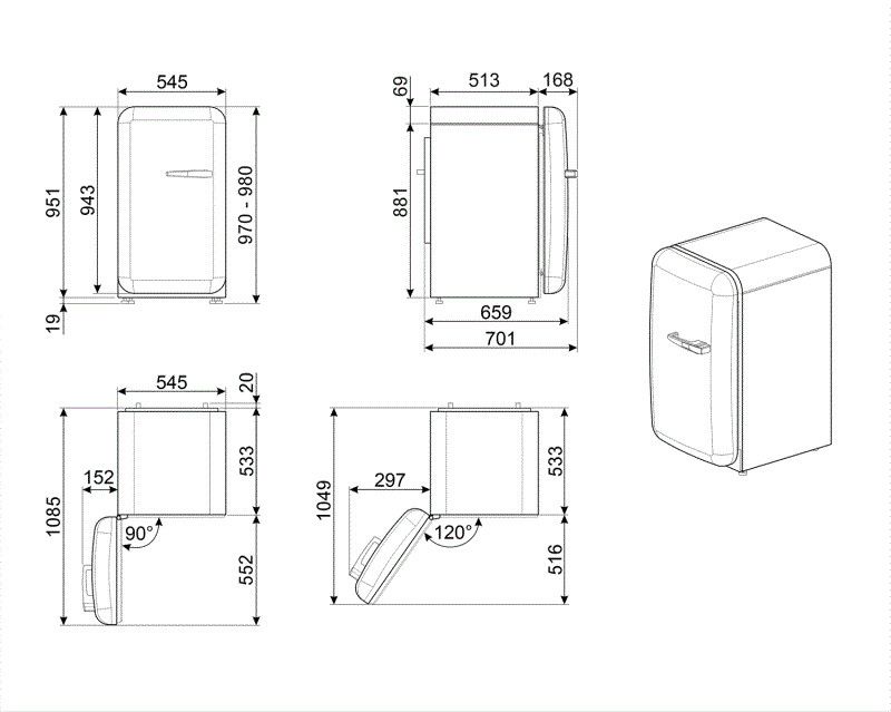 SMEG koelkast vrijstaand FAB10LRD5 afbeelding 4
