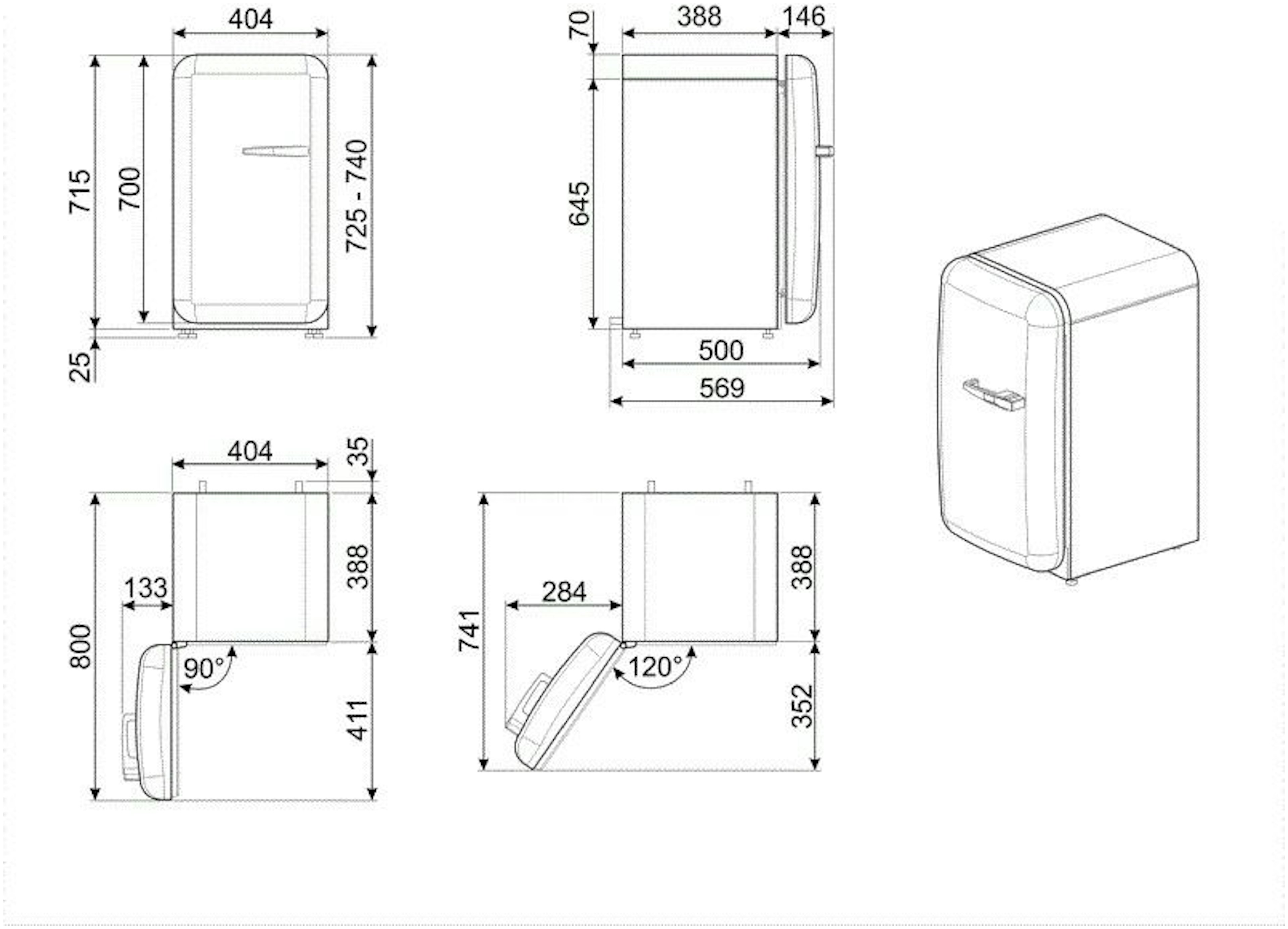 Smeg koelkast FAB5LPG5 afbeelding 3