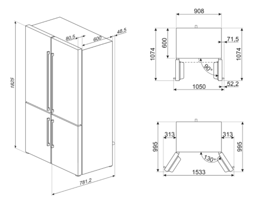 Smeg koelkast FQ60XDE afbeelding 3