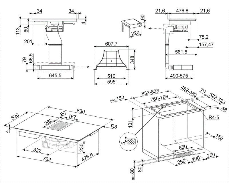 Smeg HOBD482D inbouw kookplaat afbeelding 5