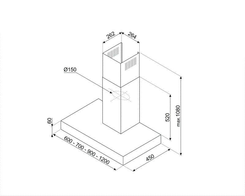 Smeg afzuigkap KBT700XE afbeelding 3