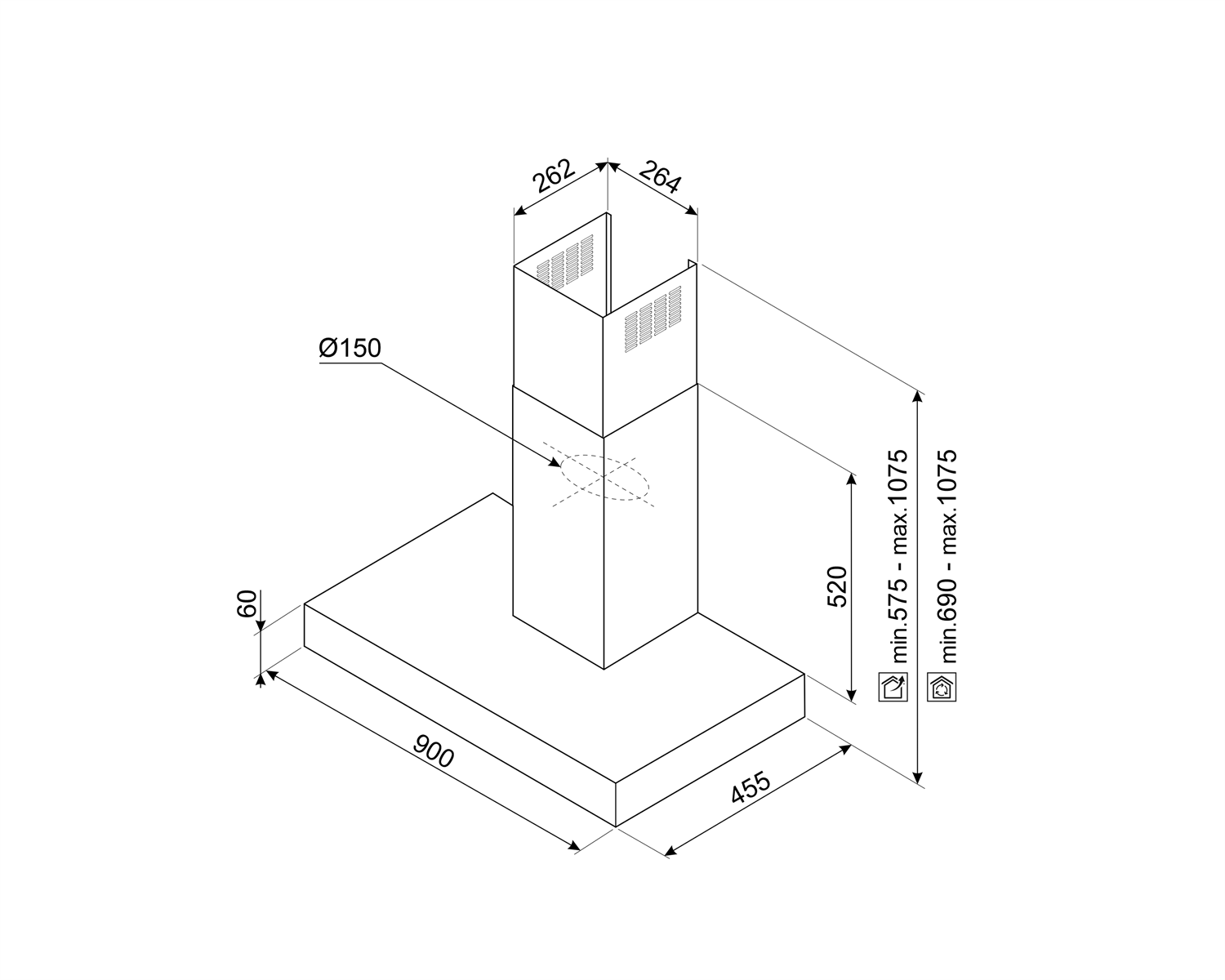 Smeg afzuigkap KBT9L4VN afbeelding 3