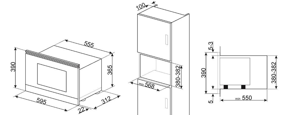 Smeg magnetron inbouw MP122B3 afbeelding 4