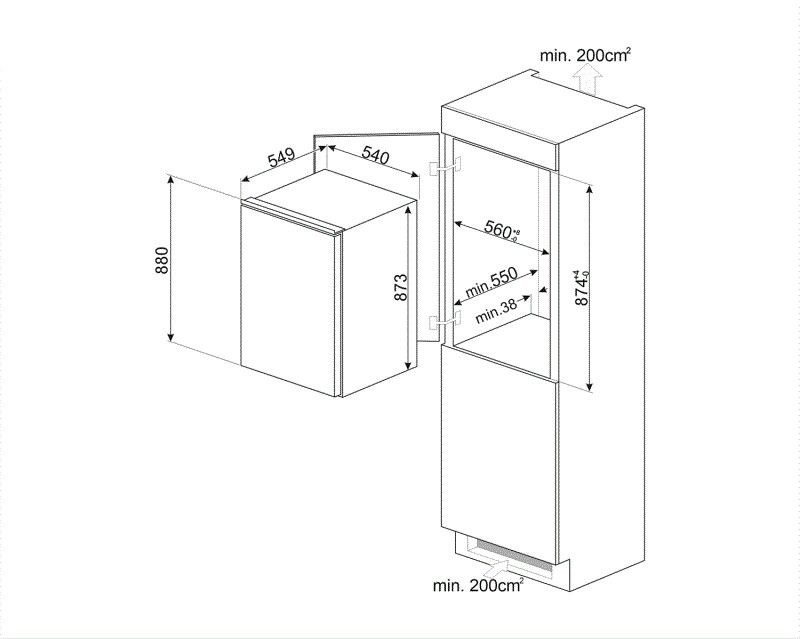 SMEG koelkast S4L090F afbeelding 3
