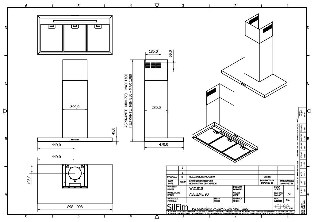 Steel afzuigkap EKL90 SS afbeelding 3