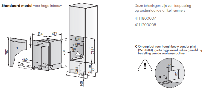 V-ZUG 4111200008 inbouw vaatwasser afbeelding 6