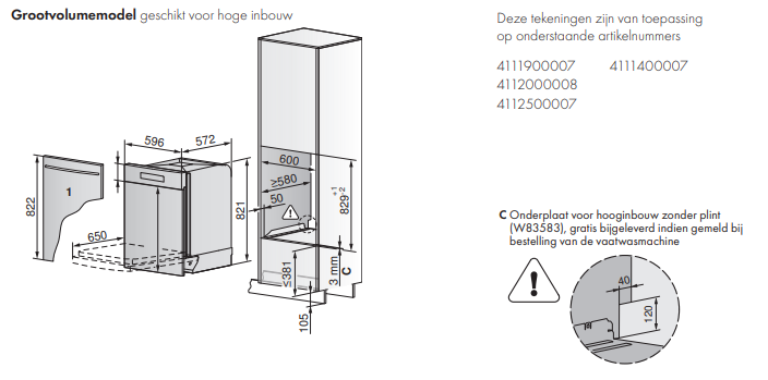 V-ZUG 4111400007 inbouw vaatwasser afbeelding 6