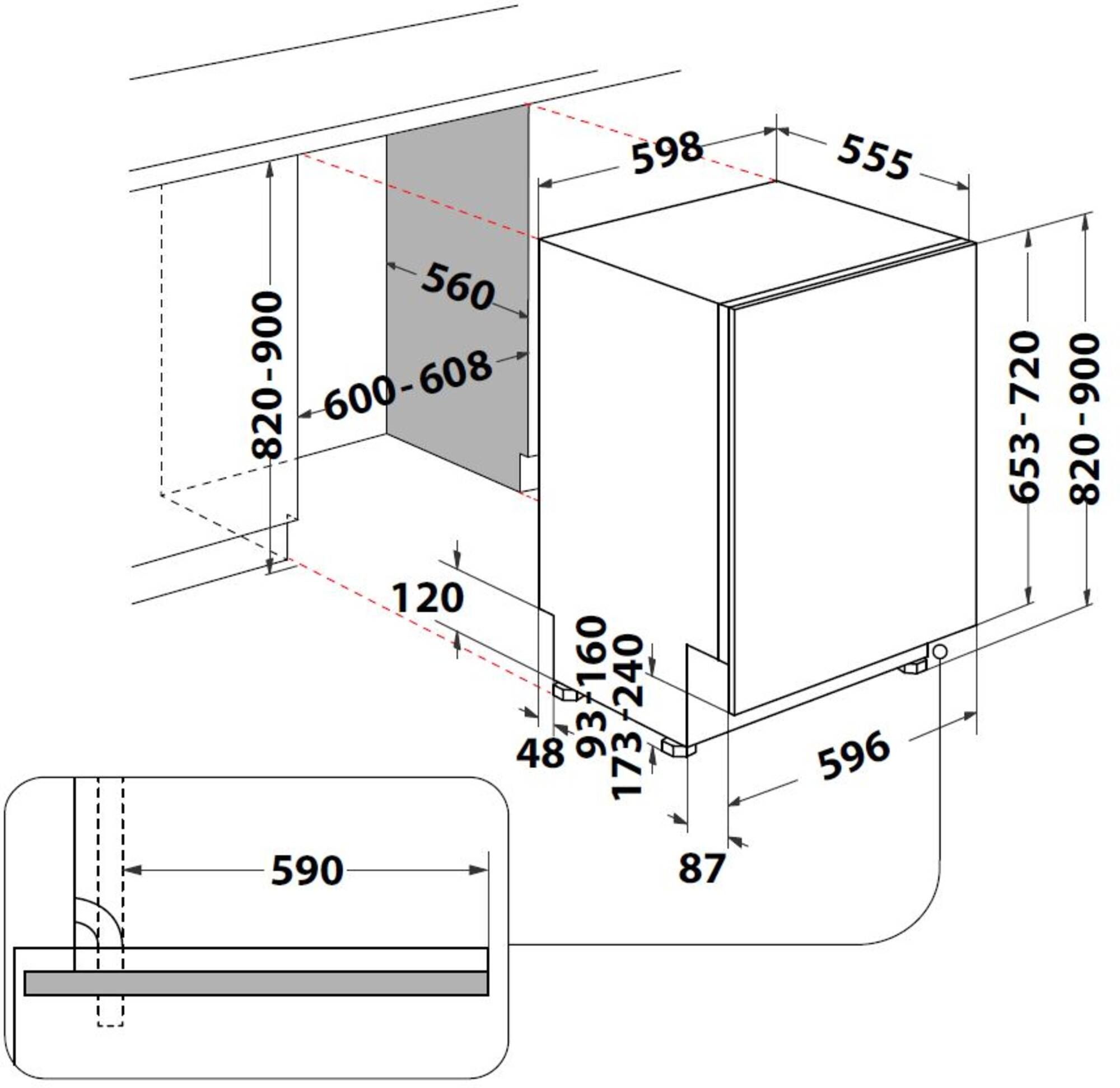 Whirlpool vaatwasser inbouw W2IHD526A afbeelding 4