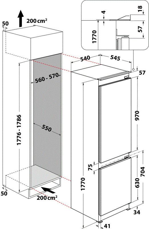 Whirlpool WHC18T311 inbouw koelkast afbeelding 5
