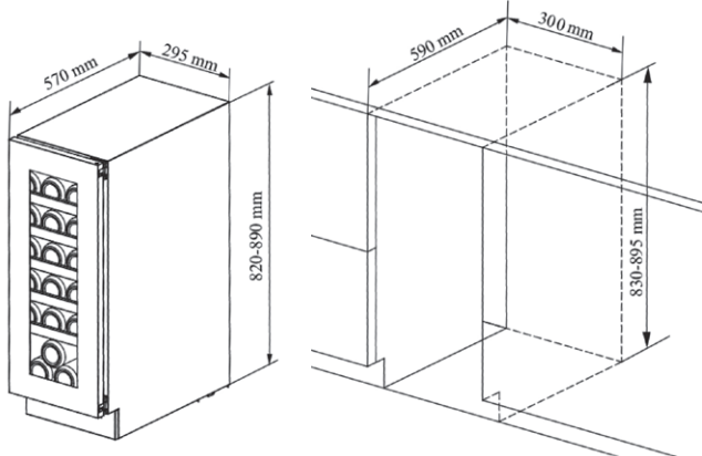 WITT wijnkast inbouw WU3082T2-2B17 afbeelding 4