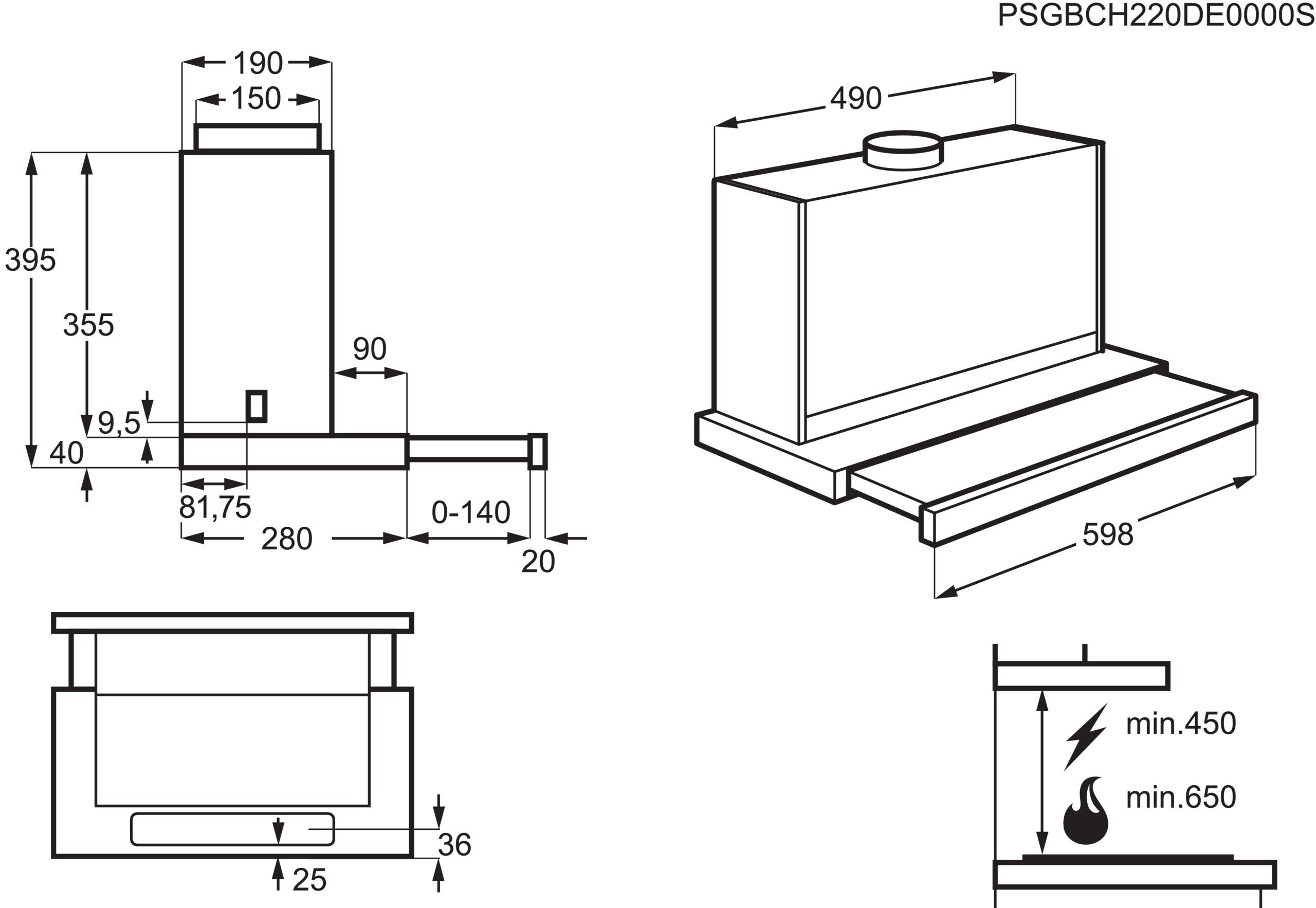 Zanussi afzuigkap ZFP616K afbeelding 3