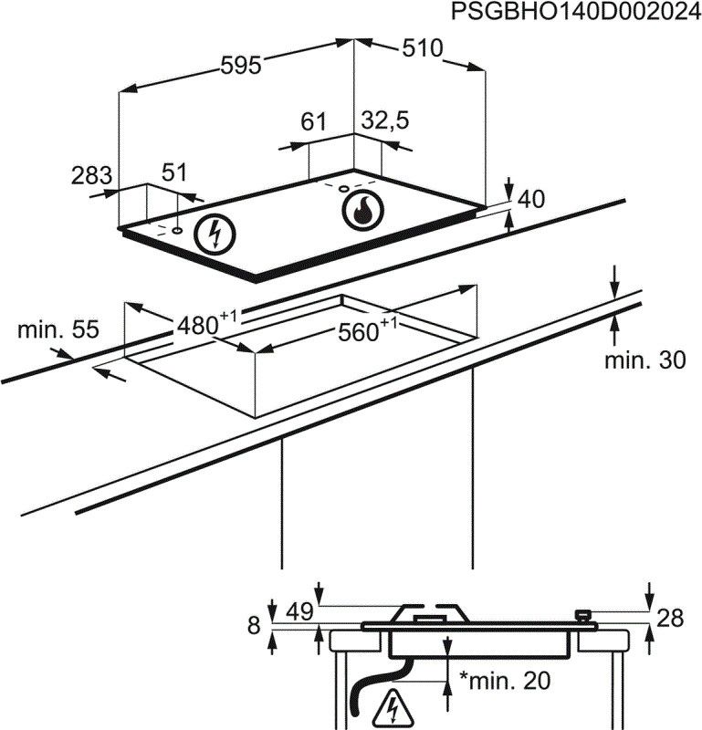 Zanussi kookplaat ZGH65414XS afbeelding 3