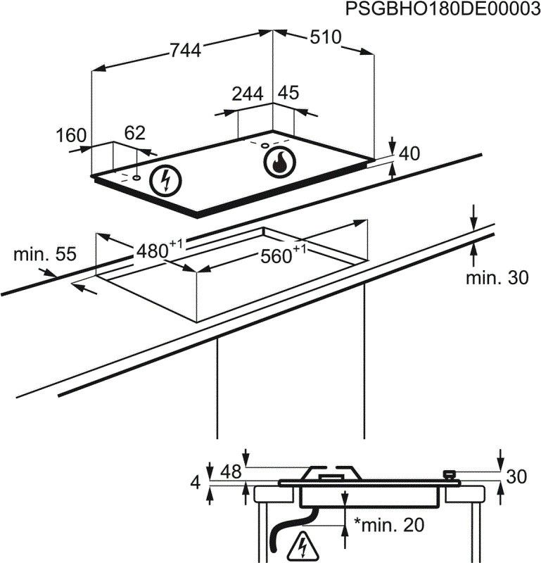 Zanussi kookplaat ZGH76534XS afbeelding 3