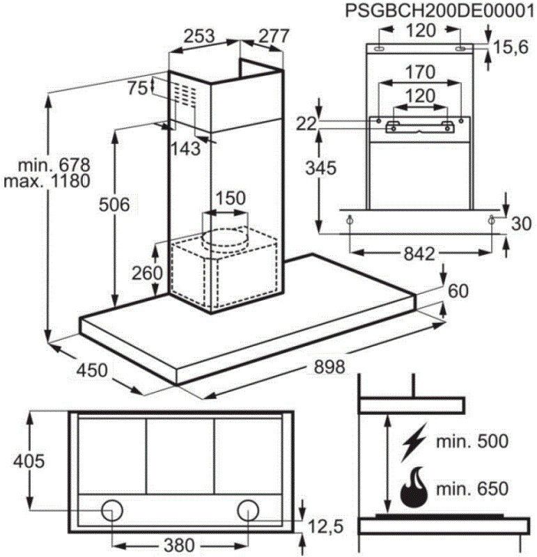 Zanussi ZHB92670KA  afzuigkap afbeelding 5