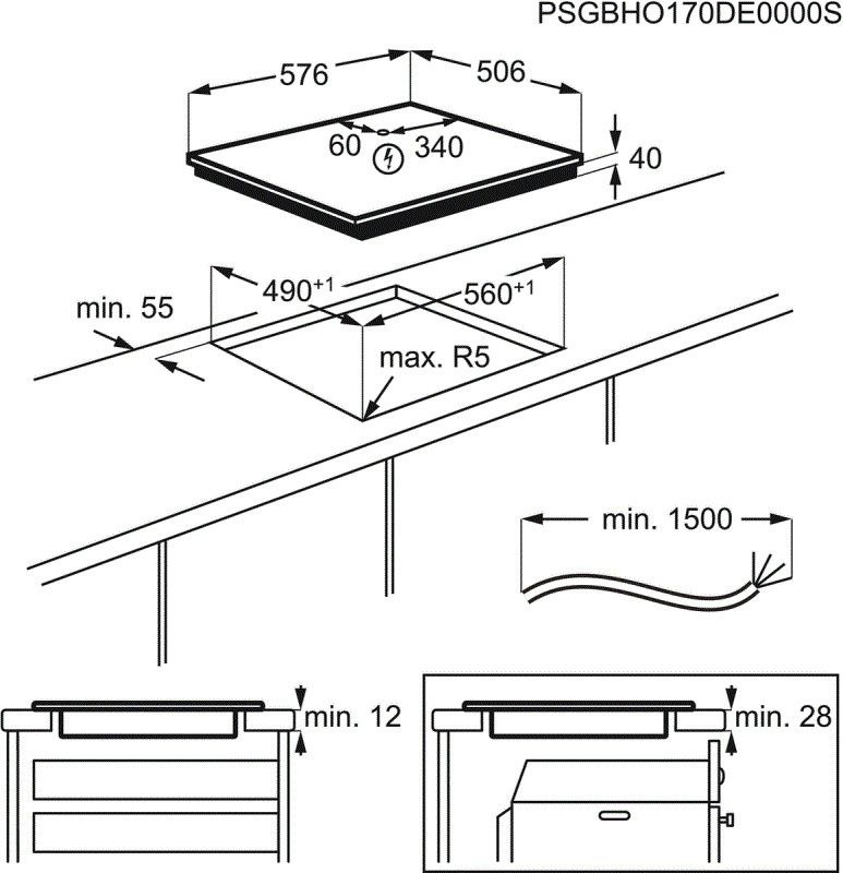 Zanussi ZHRN641X inbouw kookplaat afbeelding 5