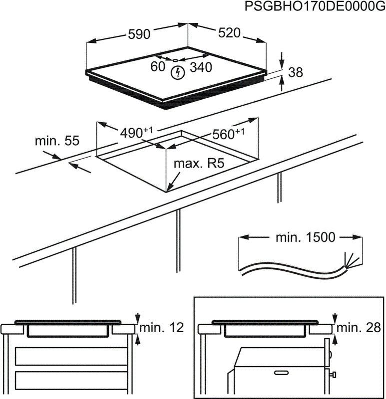 Zanussi kookplaat inbouw ZHRN643K afbeelding 4